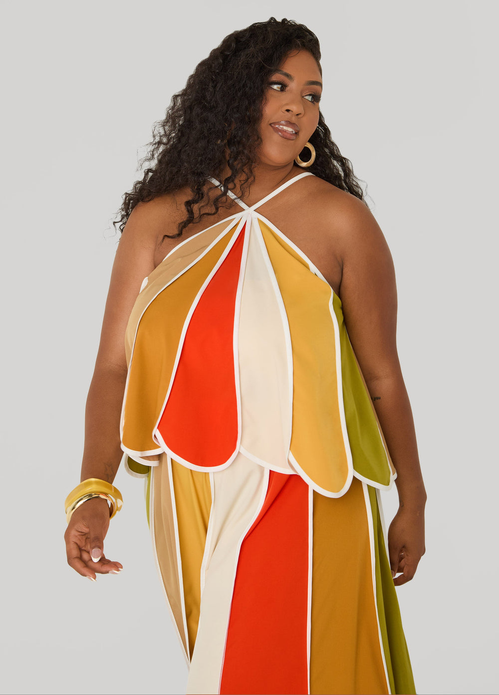 Striped Paneled Swing Top Multi | Ashley Stewart