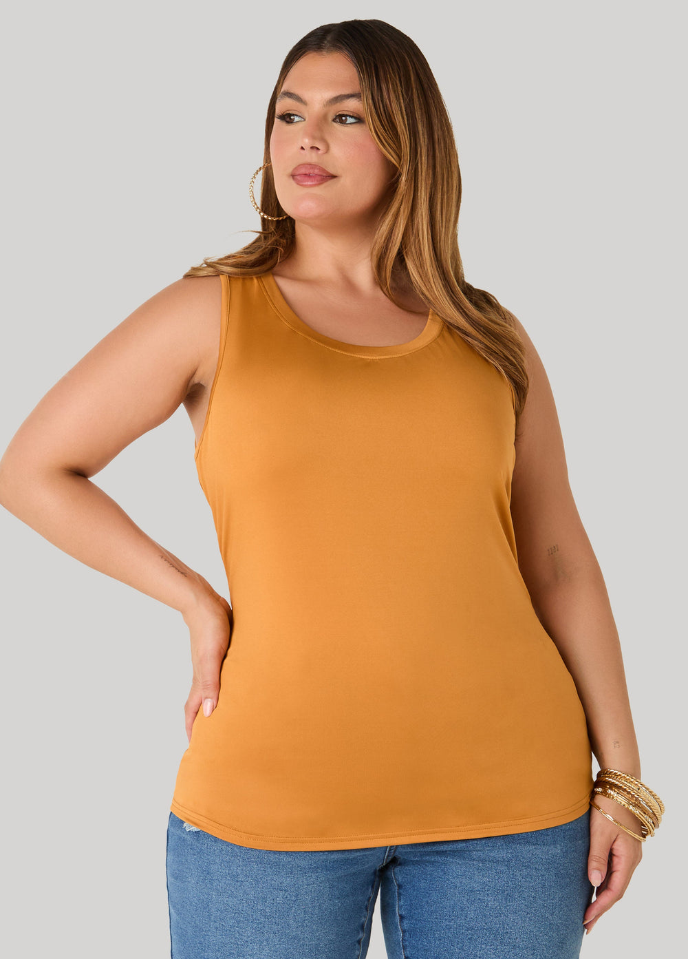 The Basic Stretch Knit Cami Bosphorus | Ashley Stewart