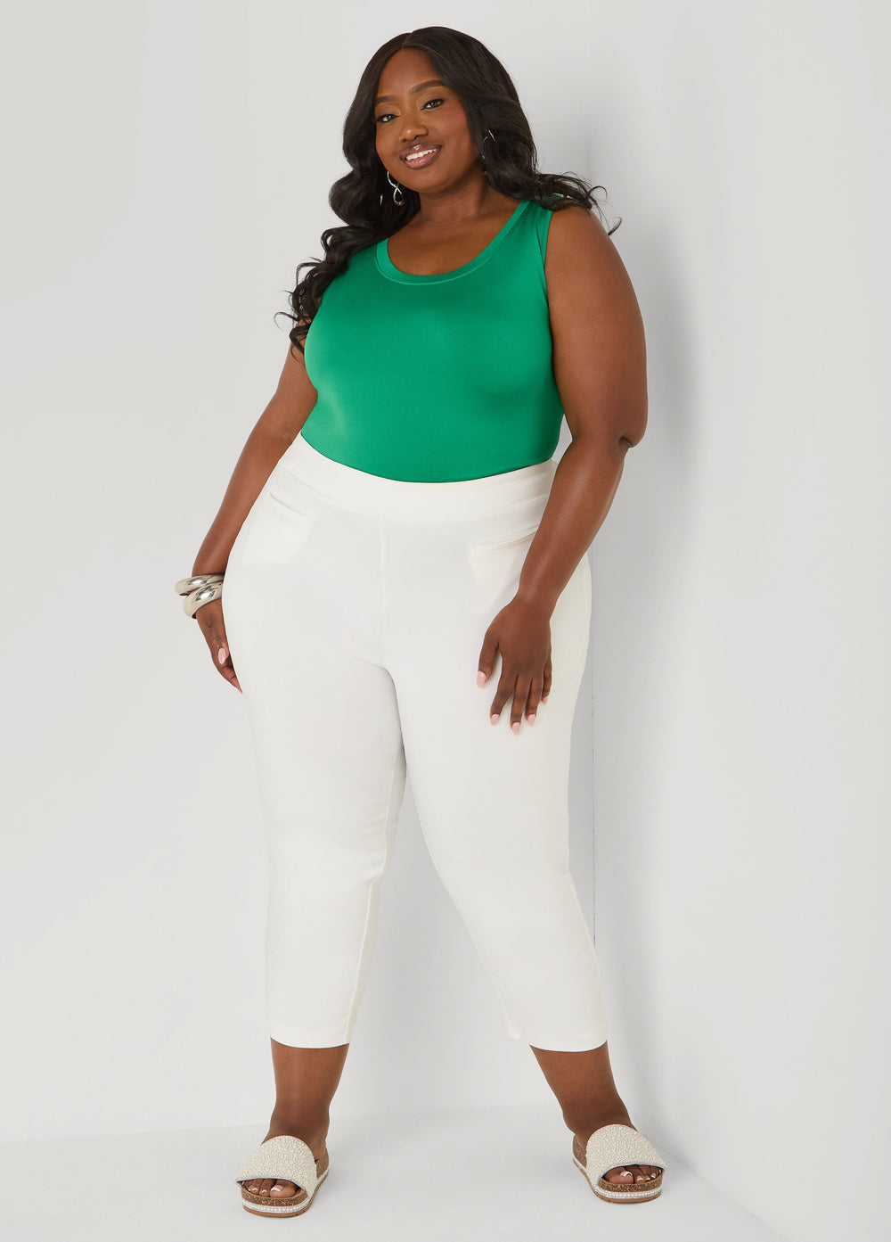 The Basic Stretch Knit Cami Bosphorus | Ashley Stewart