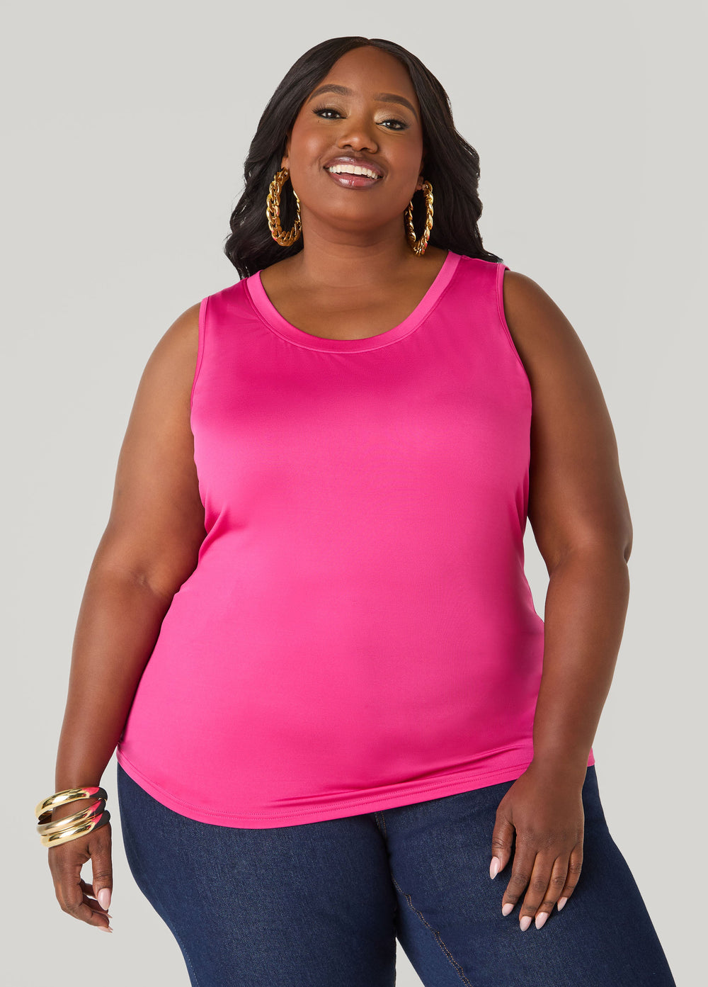 The Basic Stretch Knit Cami Bosphorus | Ashley Stewart