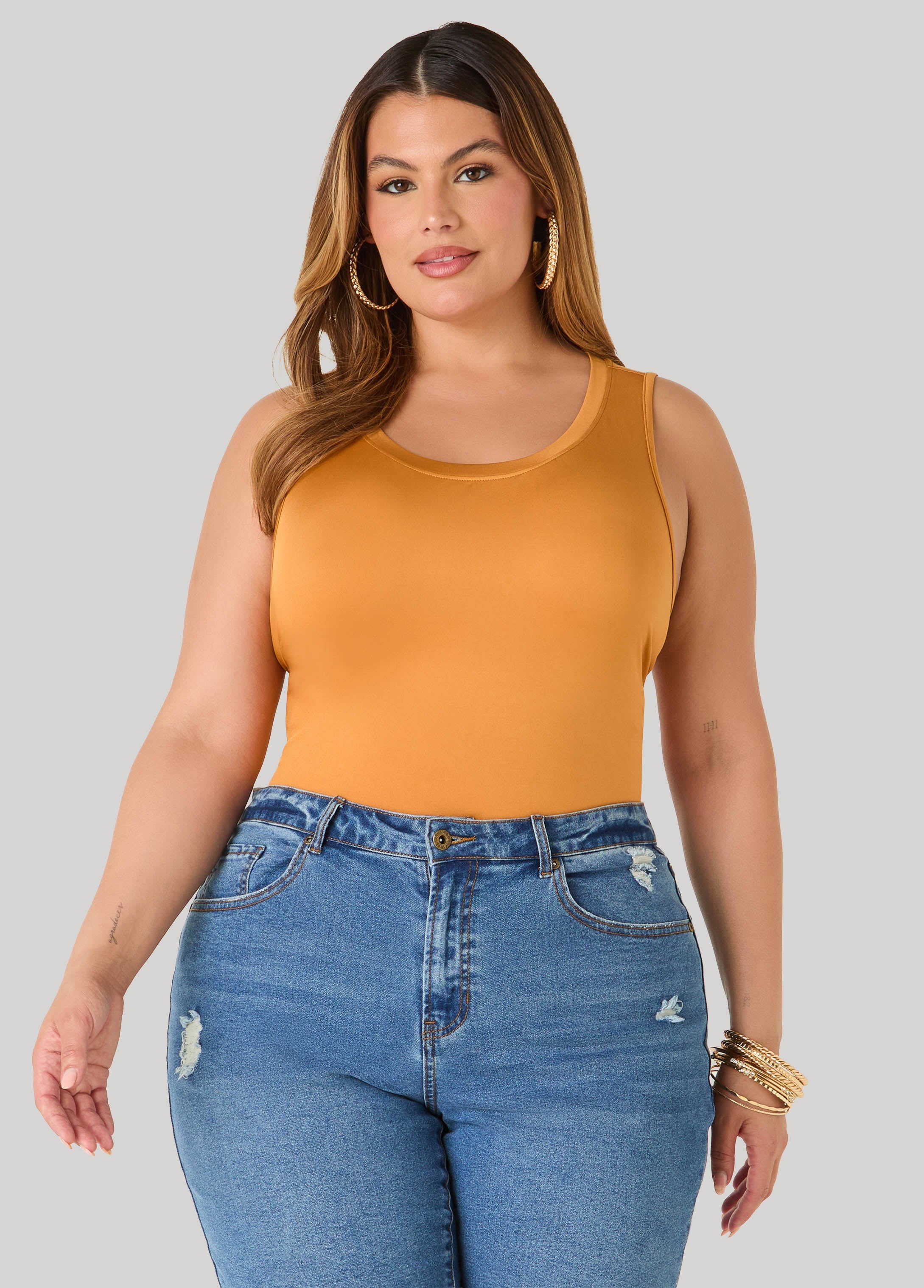 The Basic Stretch Knit Cami Bosphorus | Ashley Stewart