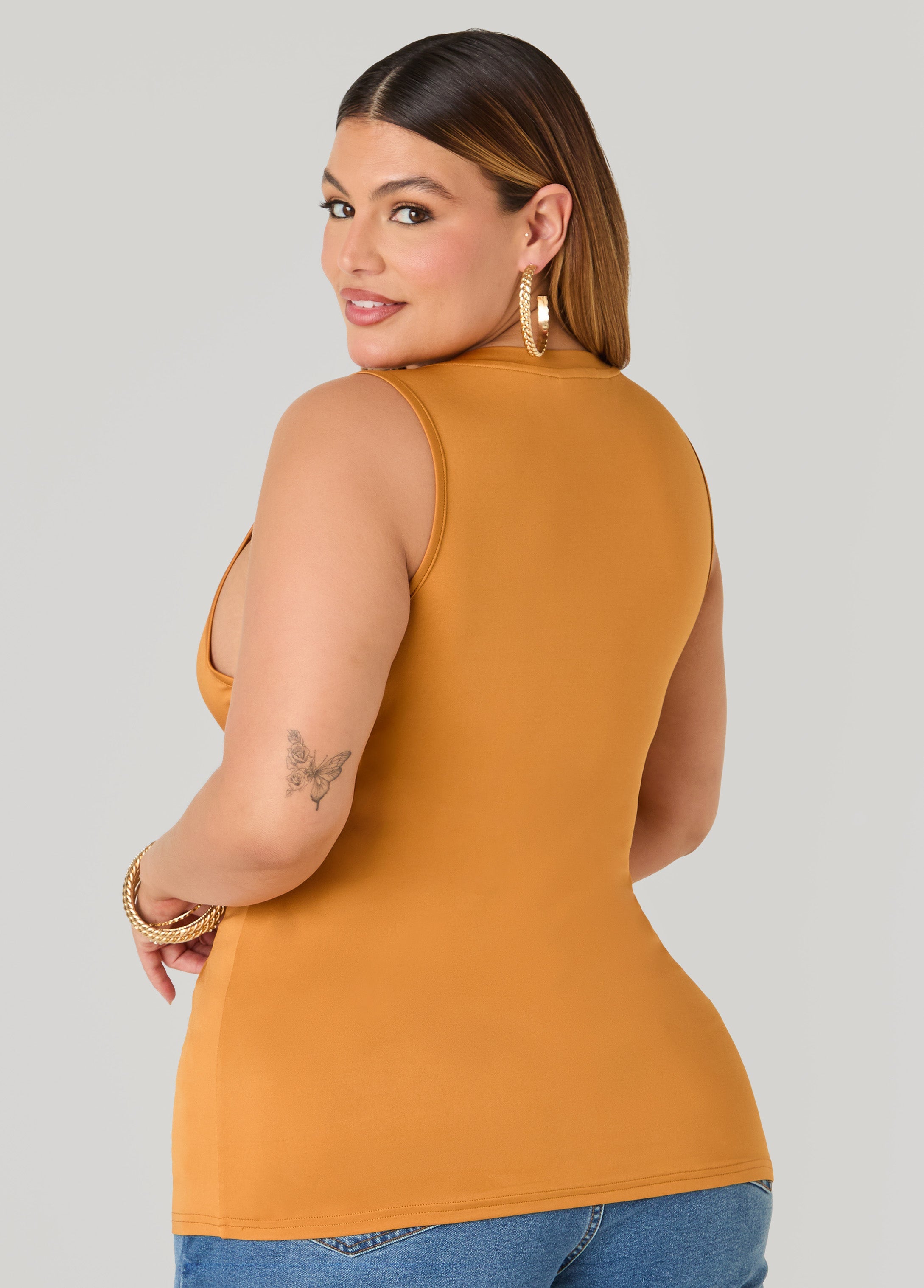 The Basic Stretch Knit Cami Bosphorus | Ashley Stewart