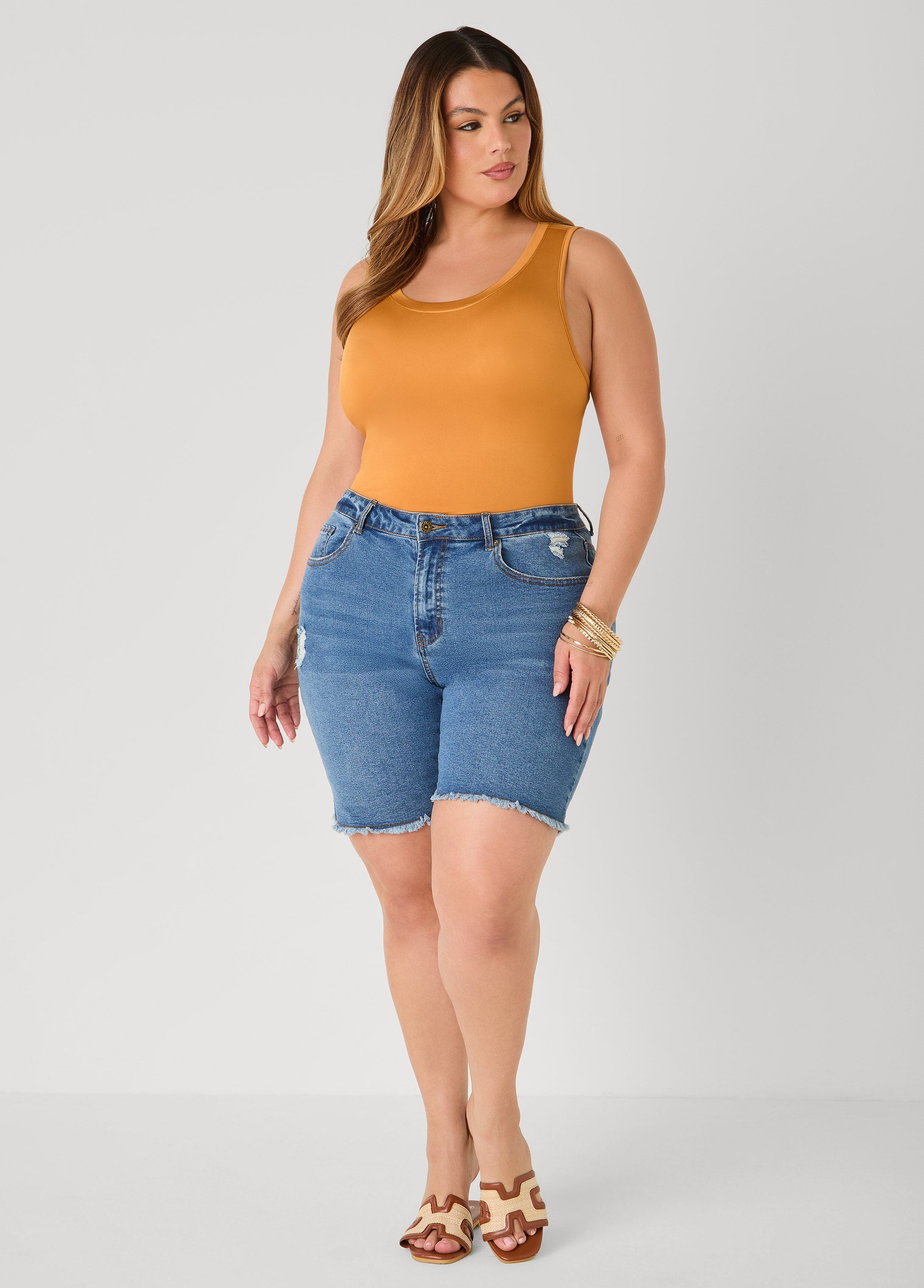The Basic Stretch Knit Cami Bosphorus | Ashley Stewart