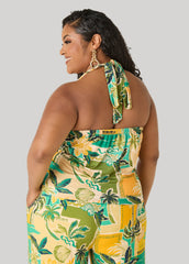 Tropical Print Halter Top Multi | Ashley Stewart