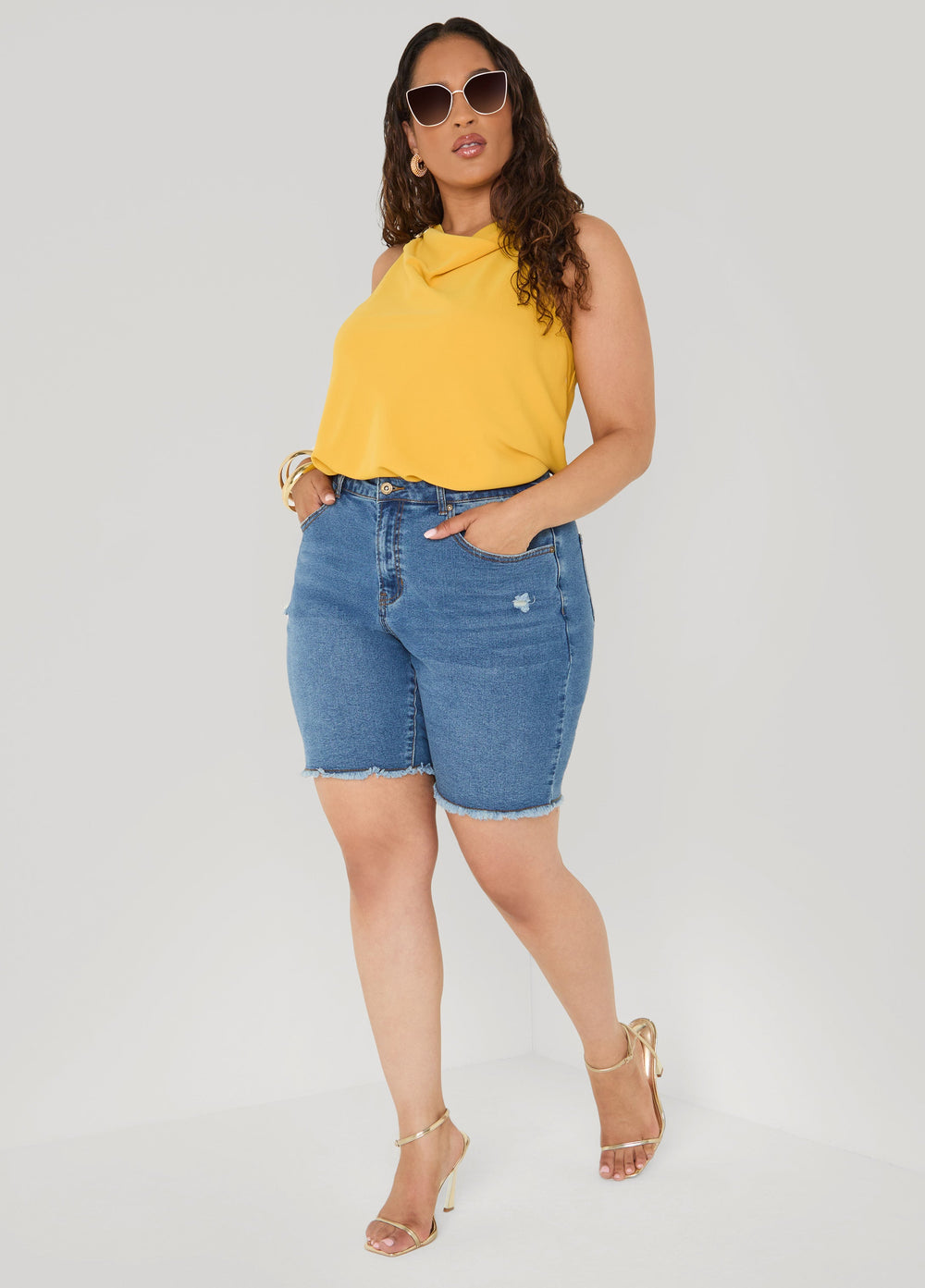 Embellished Cowl Neck Top Bosphorus | Ashley Stewart