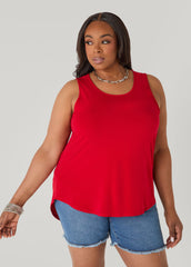 Cutout Knit Tank Poinsettia | Ashley Stewart