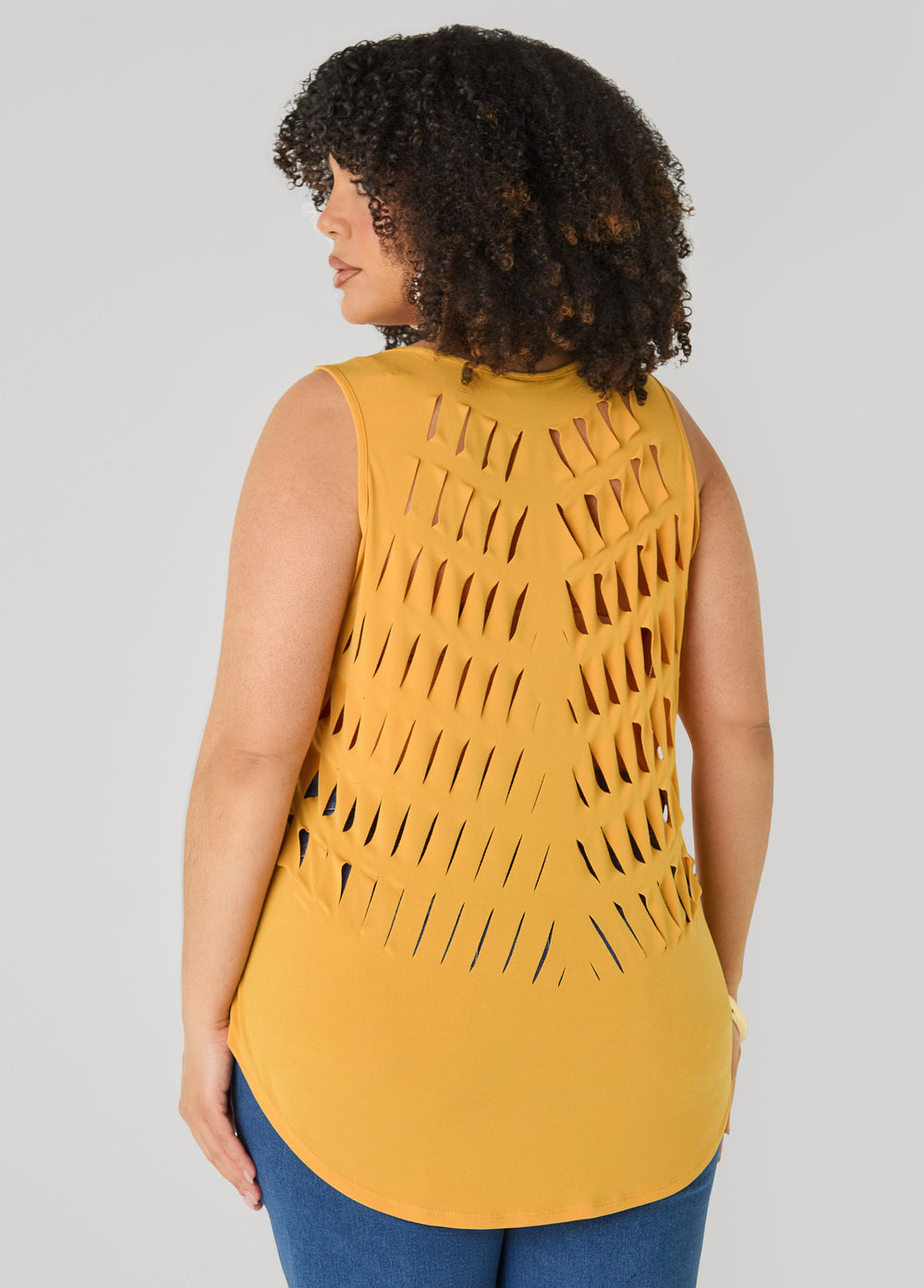 Cutout Knit Tank Poinsettia | Ashley Stewart