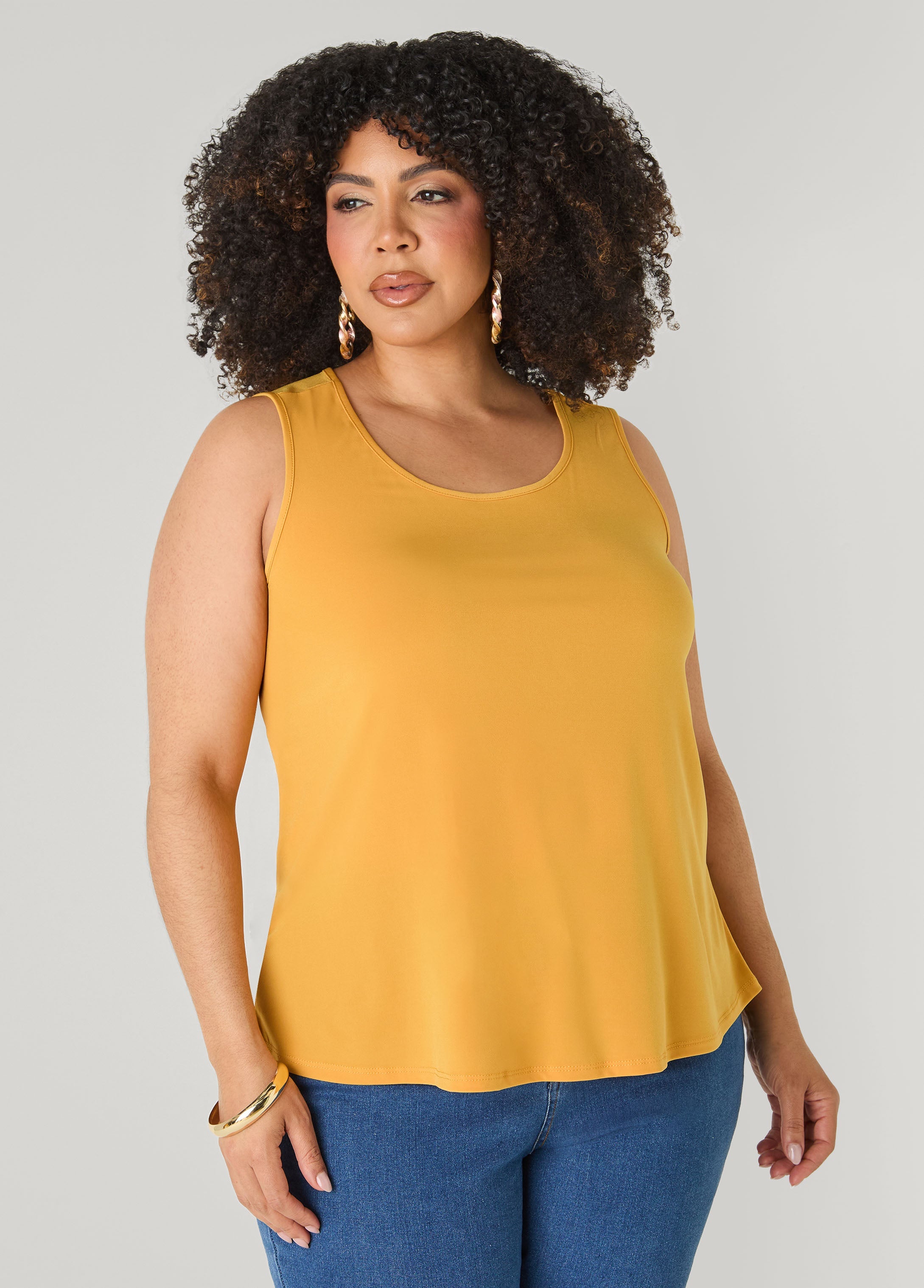 Cutout Knit Tank Poinsettia | Ashley Stewart