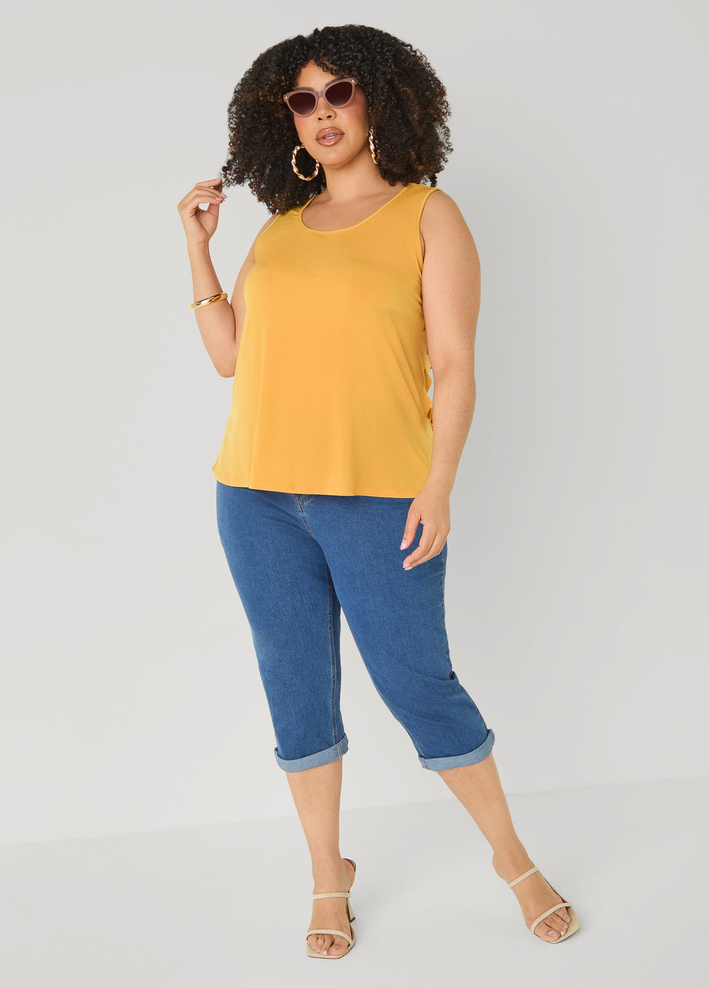 Cutout Knit Tank Poinsettia | Ashley Stewart