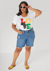 Love Africa Graphic Tee White | Ashley Stewart