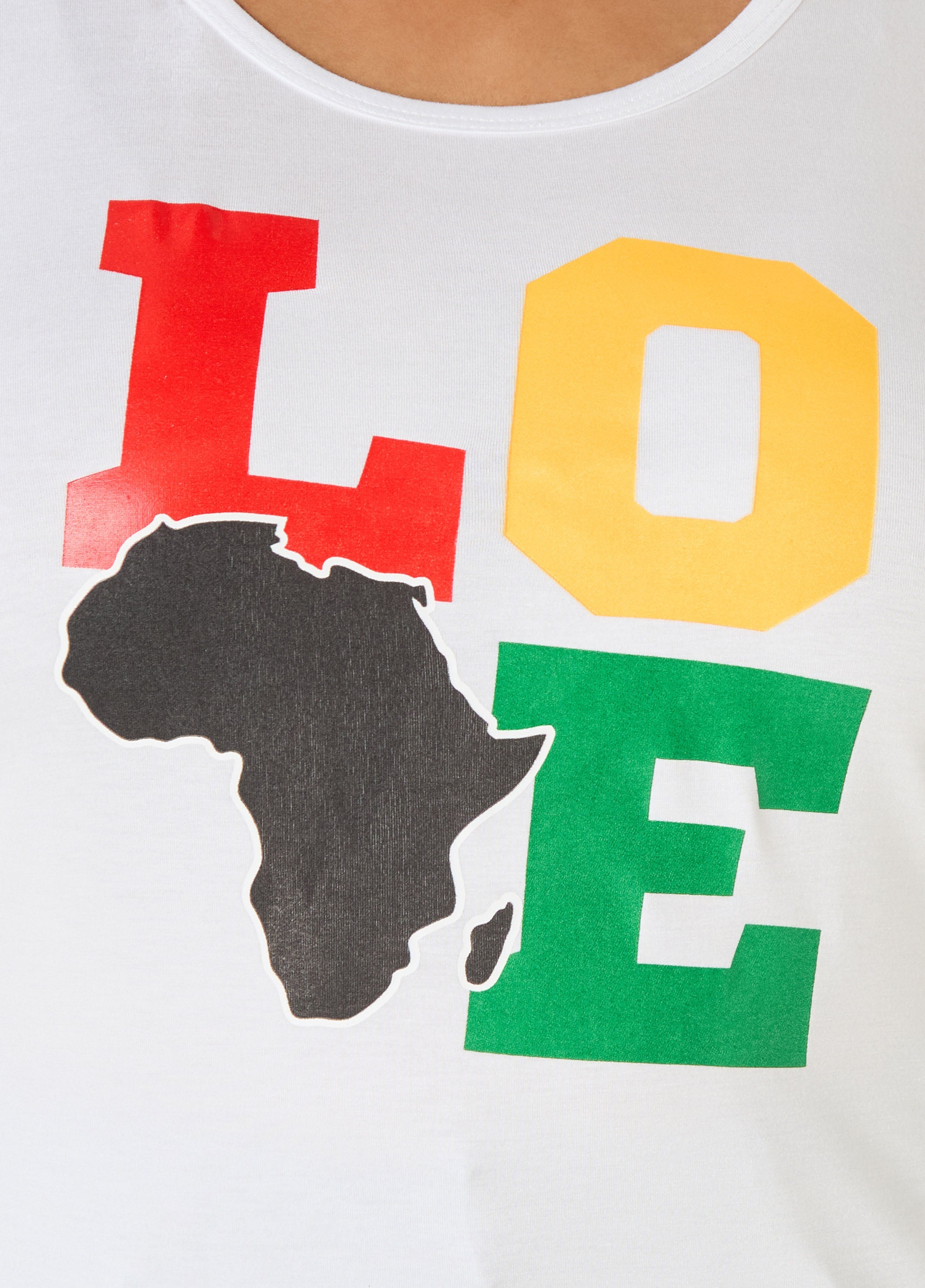 Love Africa Graphic Tee White | Ashley Stewart