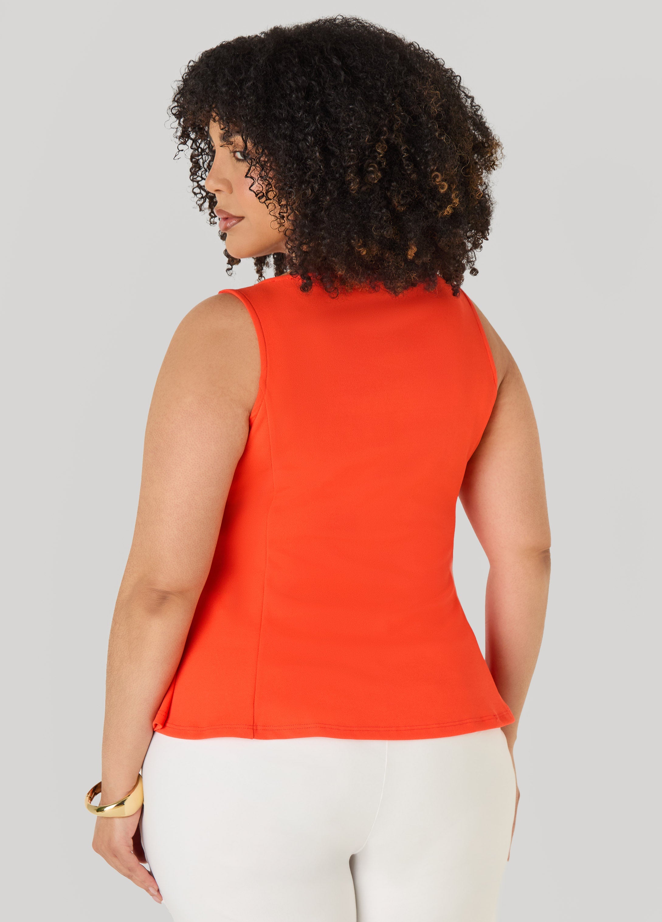 Stretch Crepe Peplum Top Royal Blue | Ashley Stewart