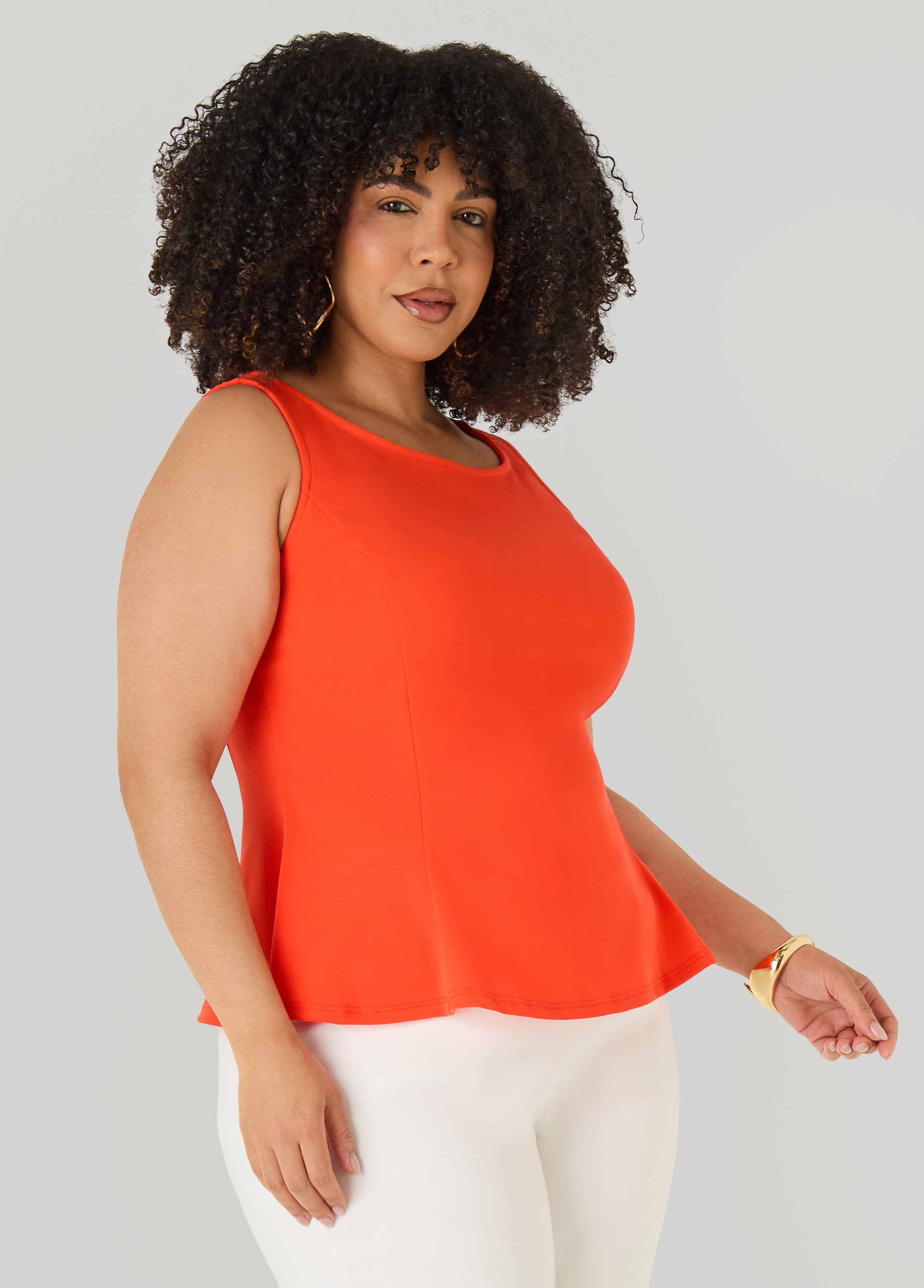 Stretch Crepe Peplum Top Royal Blue | Ashley Stewart