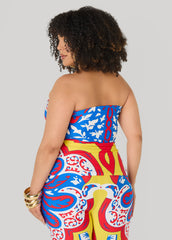Ruched Printed Tube Top Multi | Ashley Stewart