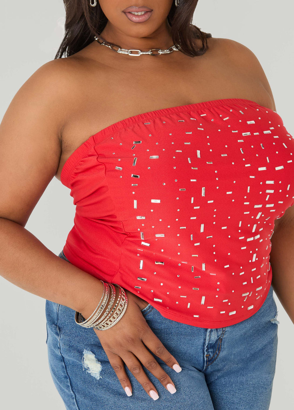 Crystal Tube Top Poinsettia | Ashley Stewart