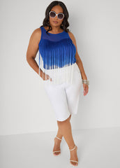 Fringed Mesh Paneled Top Sodalite | Ashley Stewart