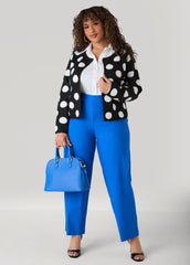 Polka Dot Cardigan Black White | Ashley Stewart