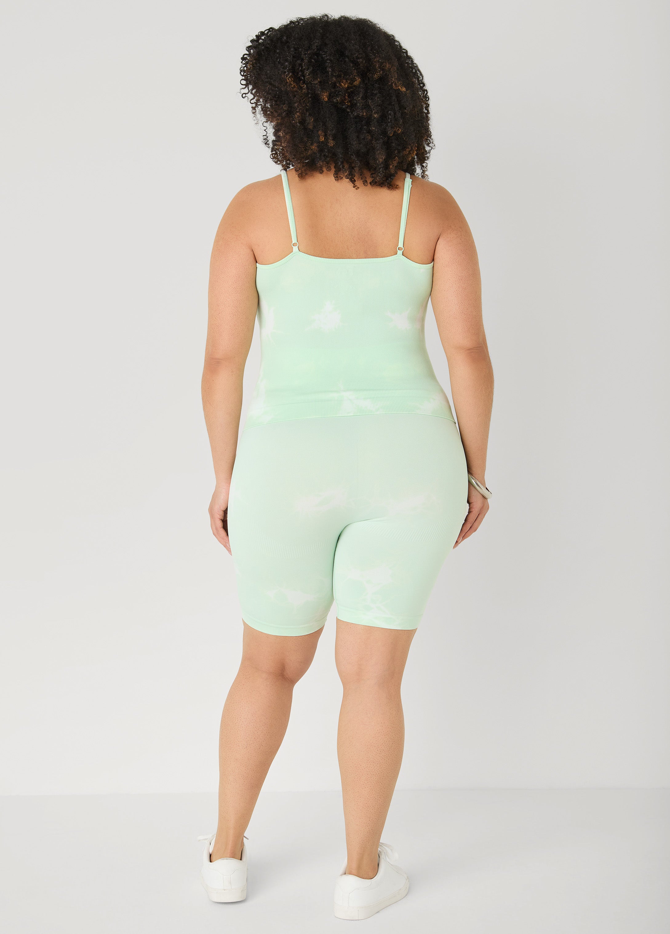 Tie Dyed Tank And Biker Shorts Set Black | Ashley Stewart