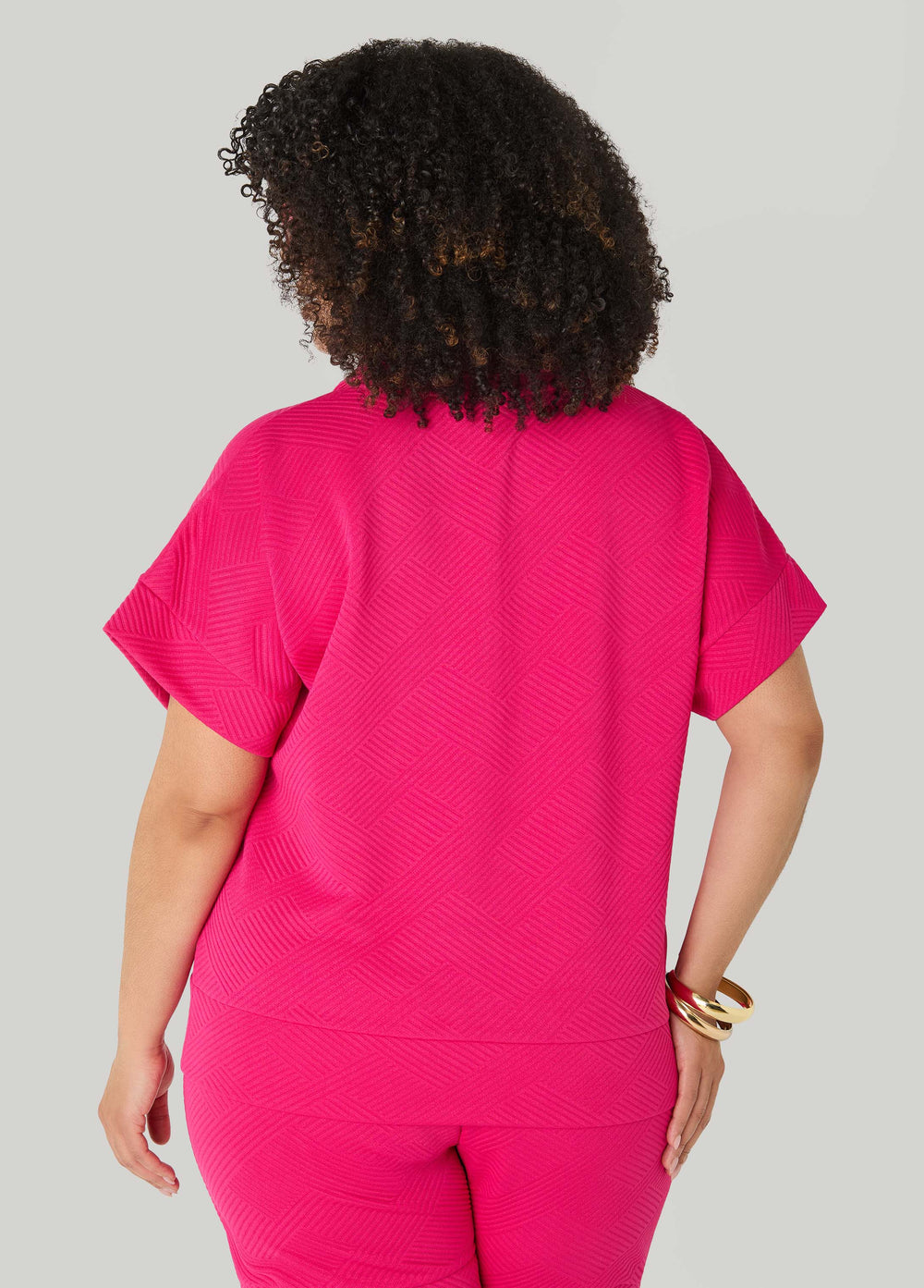 Ribbed Athletic Knit Pullover Beetroot Purple | Ashley Stewart