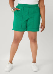 Ribbed Athletic Knit Shorts Bosphorus | Ashley Stewart