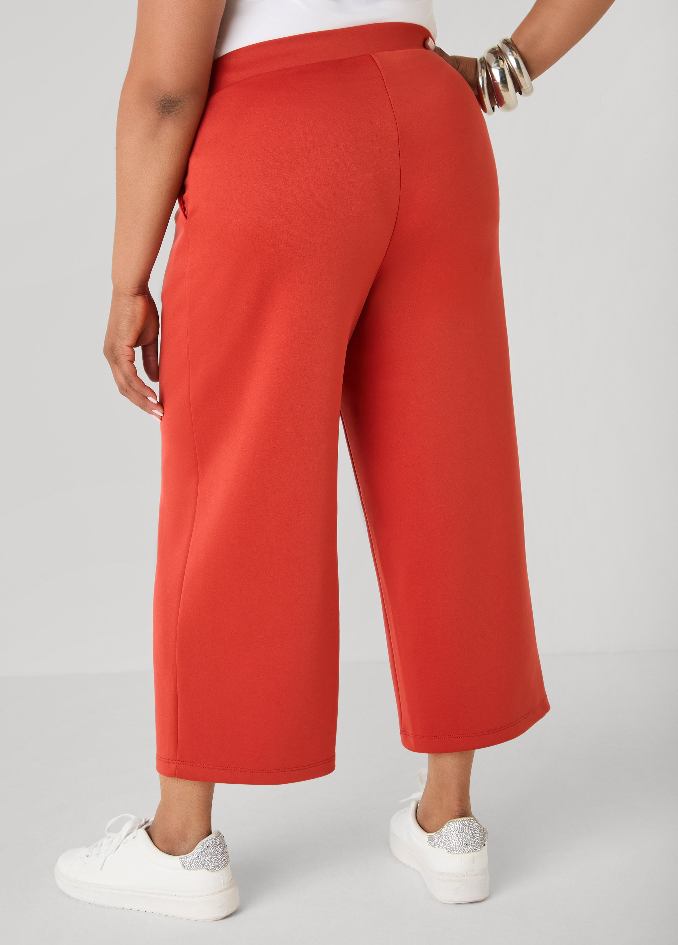 Athletic Knit Cropped Pants Rust | Ashley Stewart