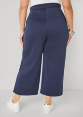 Cropped Athletic Knit Pants Navy | Ashley Stewart