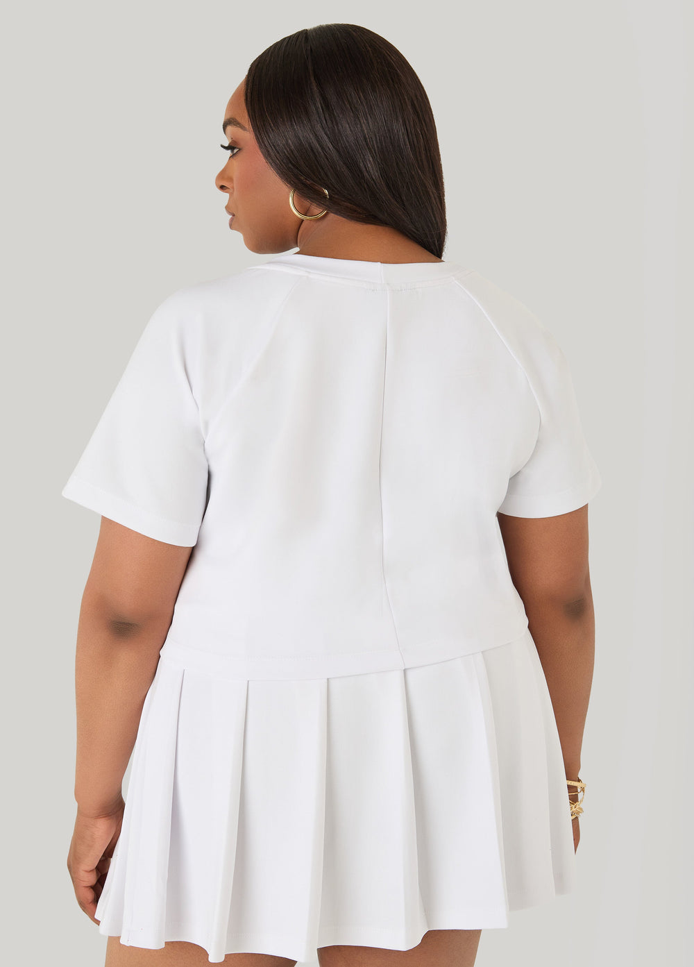 Cropped Athletic Knit Tee Coral | Ashley Stewart