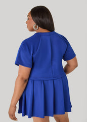 Athletic Knit Cropped Tee Royal Blue | Ashley Stewart