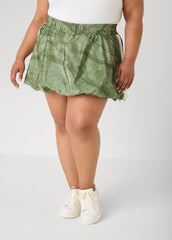 Camo Print Bubble Skort Olive | Ashley Stewart