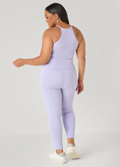 Ribbed Tank And Leggings Set Lavender | Ashley Stewart