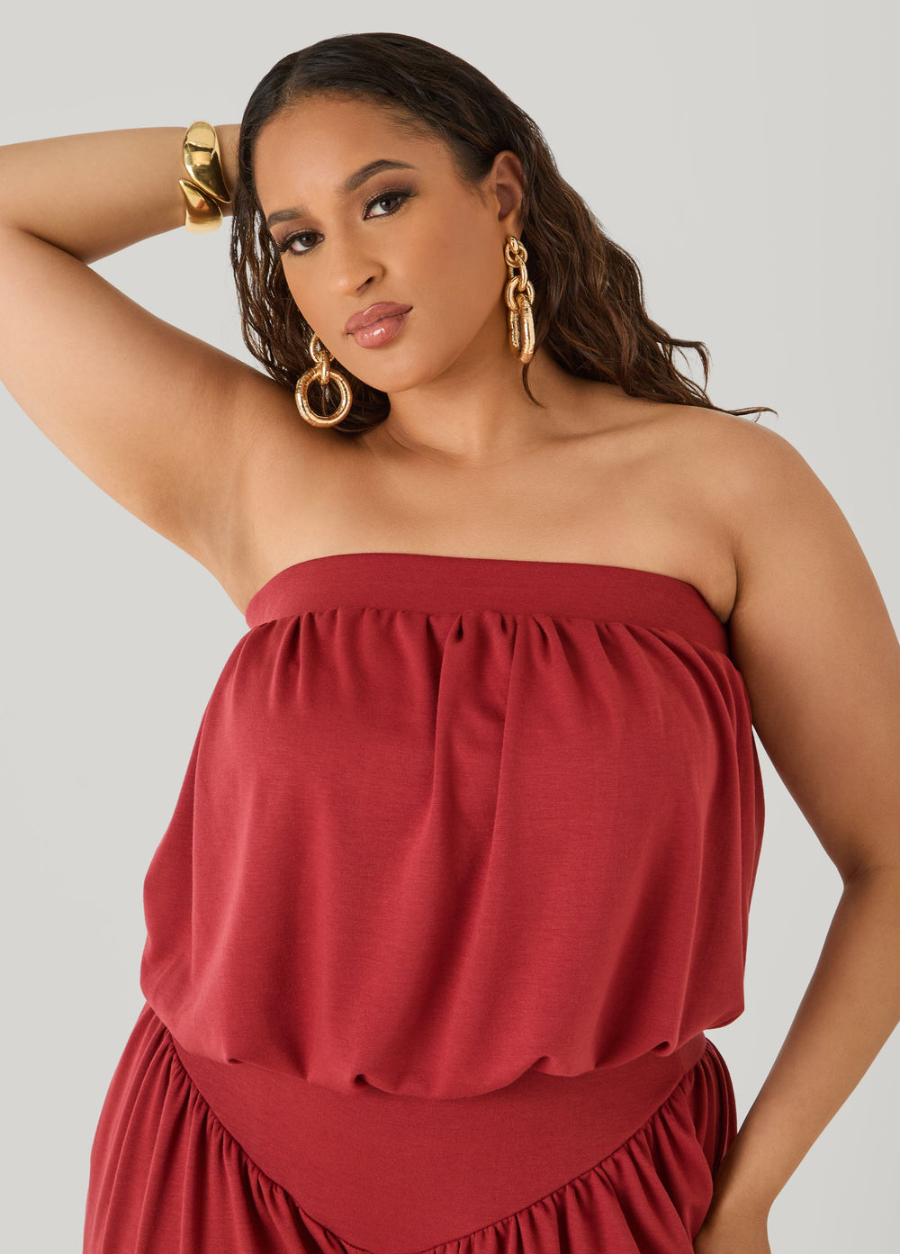 Bubble Tube Top Rust | Ashley Stewart