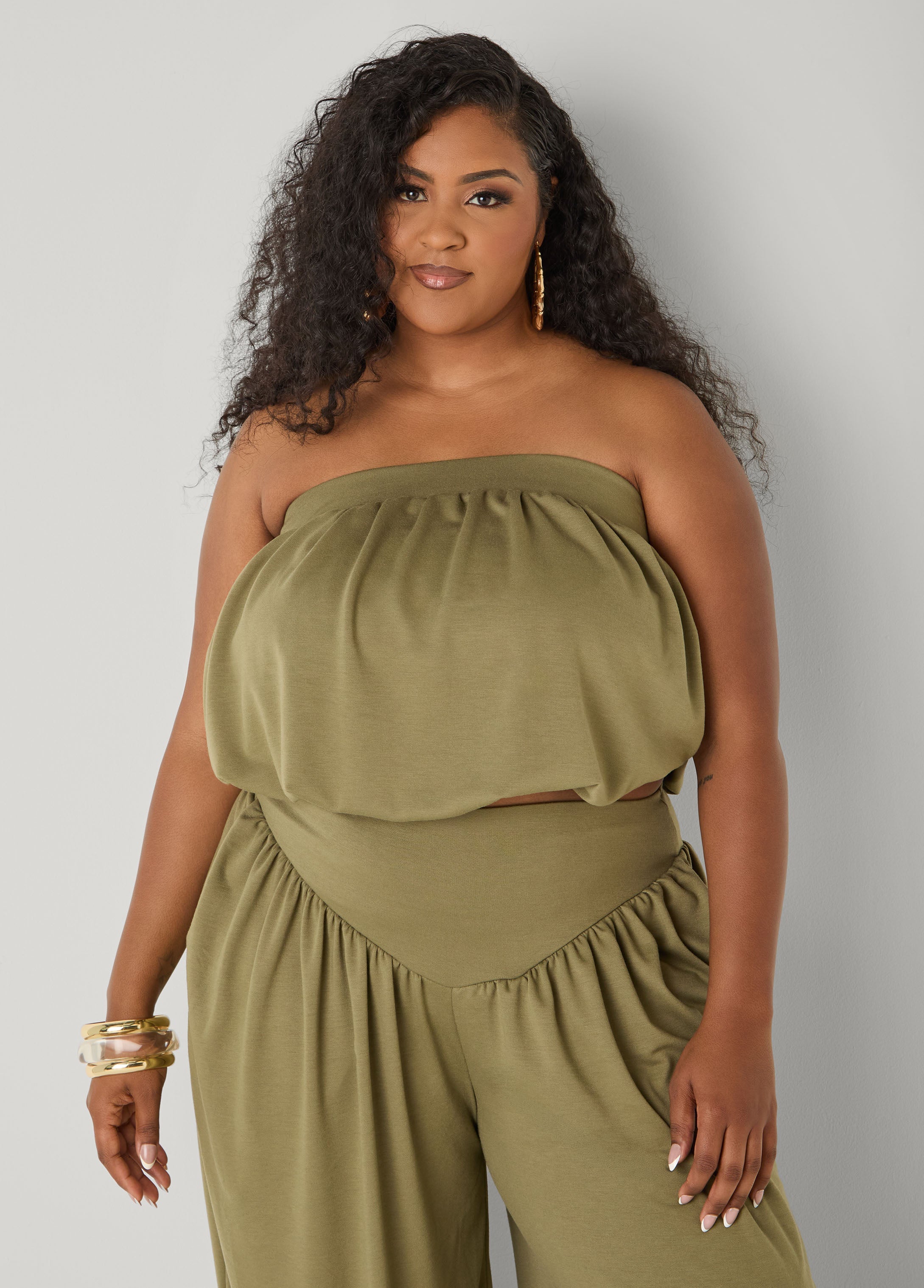 Bubble Tube Top Rust | Ashley Stewart