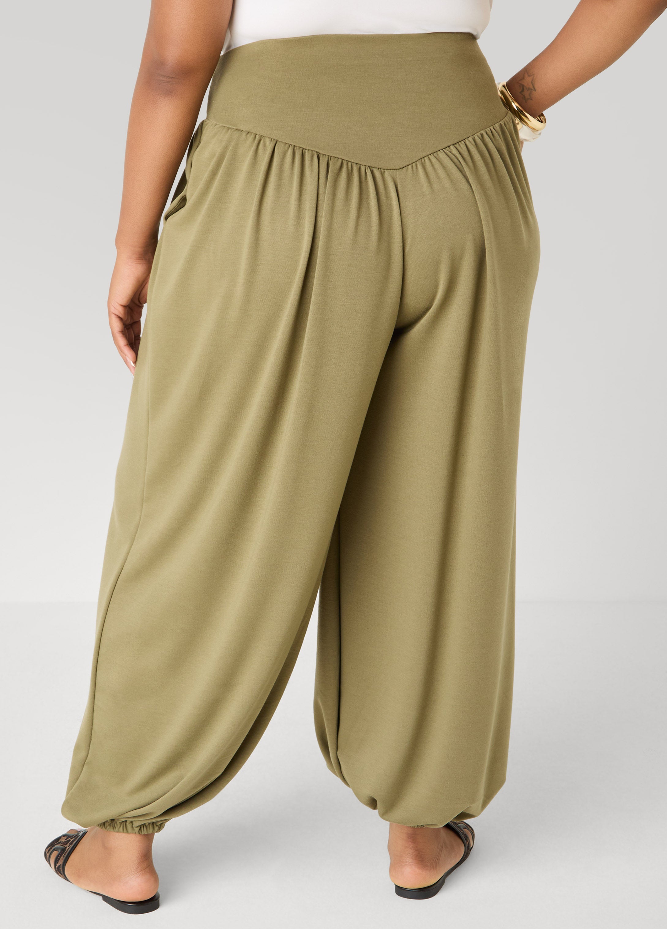 High Waist Balloon Pants Rust | Ashley Stewart