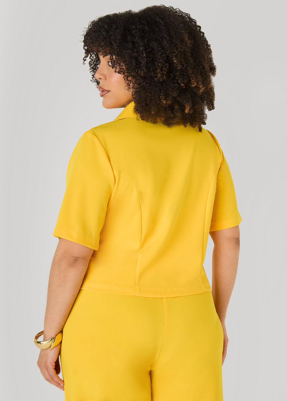 Cropped Crepe Blazer Royal Blue | Ashley Stewart