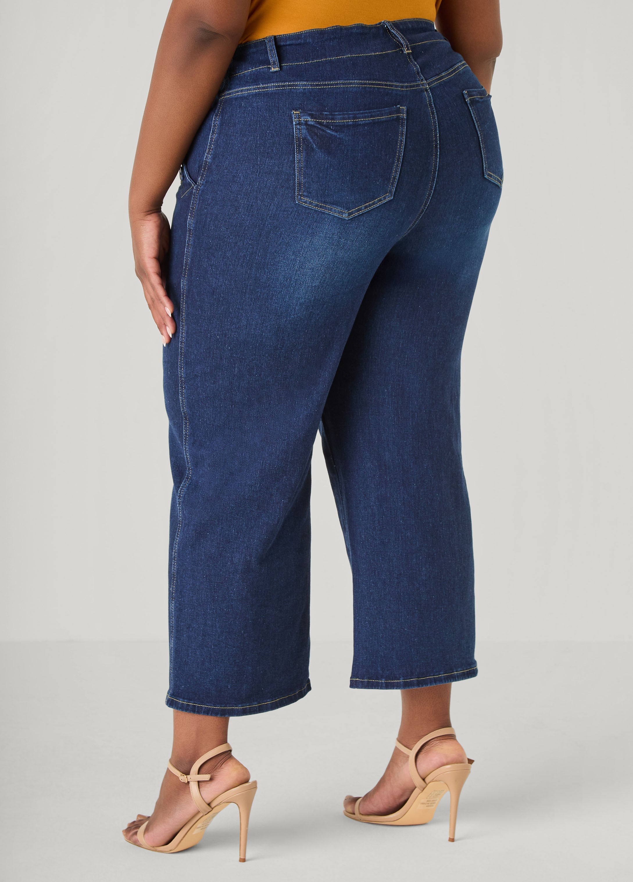 Denim Sailor Capris Dk Wash | Ashley Stewart