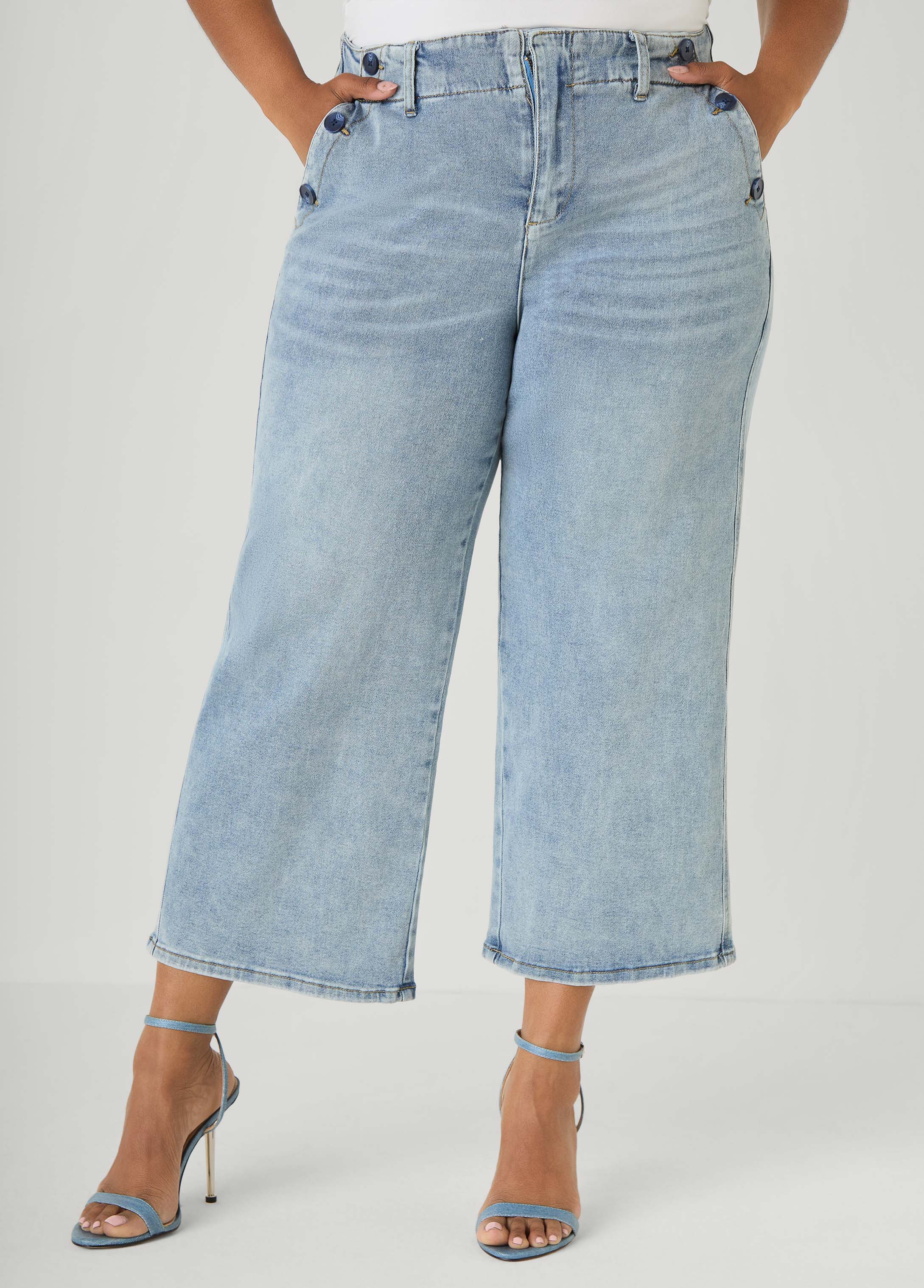 Denim Sailor Capris Dk Wash | Ashley Stewart