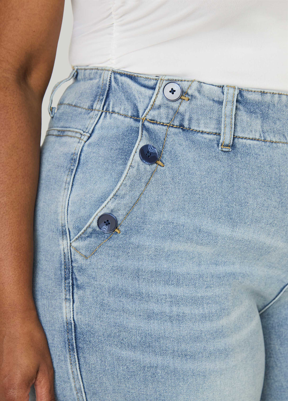 Denim Sailor Capris Dk Wash | Ashley Stewart