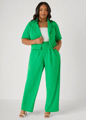 Pleated Wide Leg Pants Royal Blue | Ashley Stewart