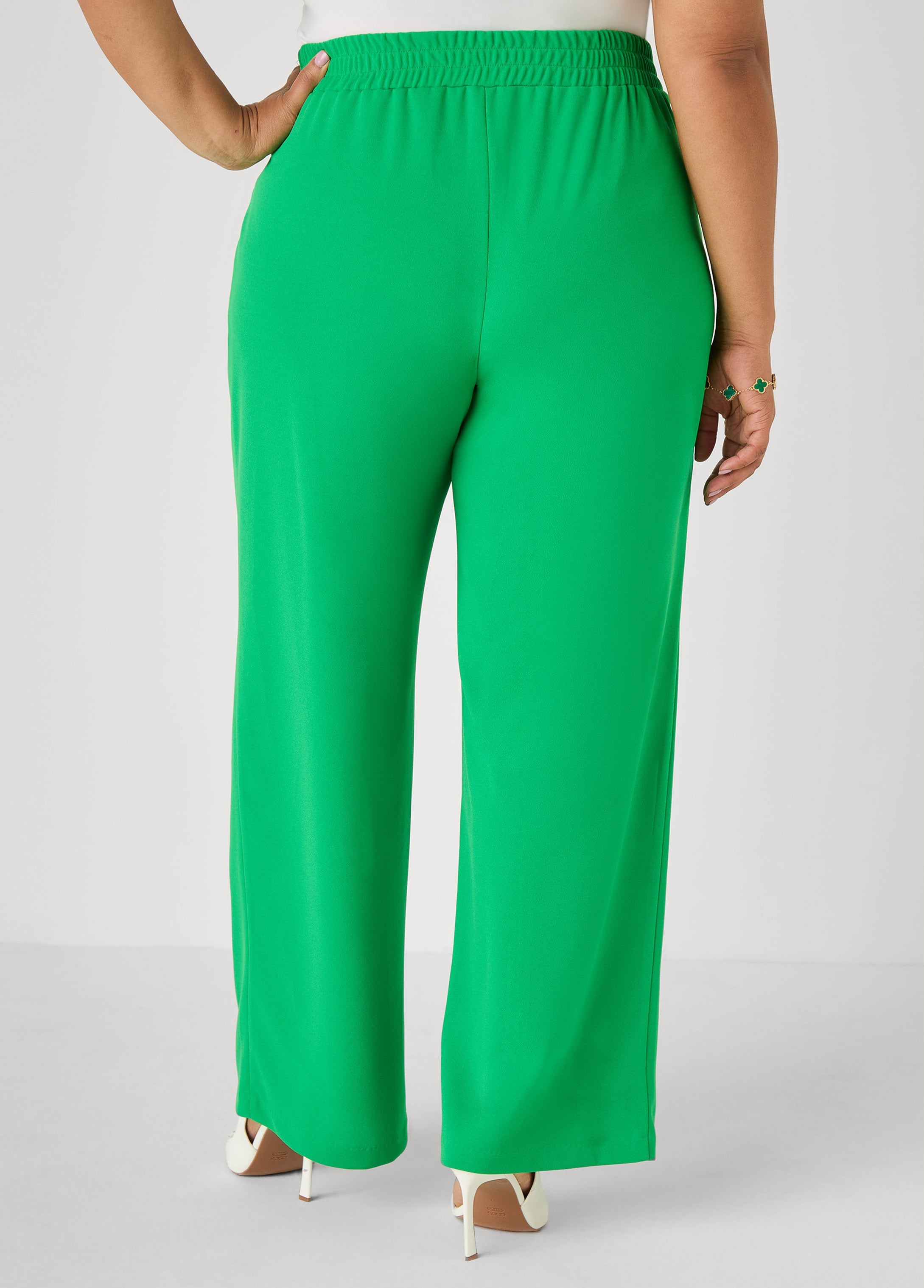 Pleated Wide Leg Pants Royal Blue | Ashley Stewart