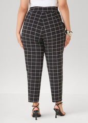 Millennium Checked Ankle Pants Black White | Ashley Stewart