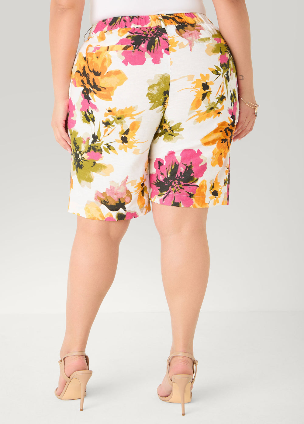 Watercolor Floral Print Shorts Multi | Ashley Stewart