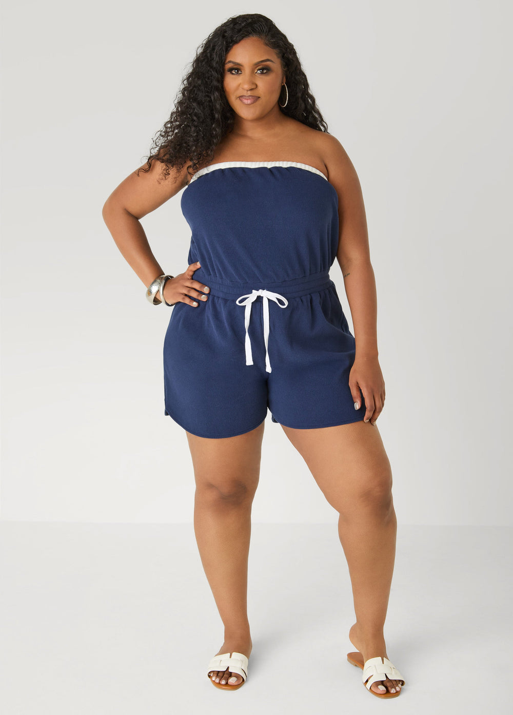 Moon To Noon Strapless Romper Pink | Ashley Stewart
