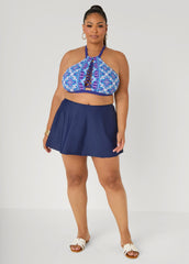Layered Swim Skirt Navy | Ashley Stewart
