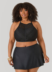 Crochet Bikini Top Black | Ashley Stewart