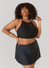 Crochet Bikini Top Black | Ashley Stewart