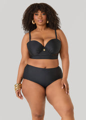 Convertible Mesh Bikini Top Black | Ashley Stewart