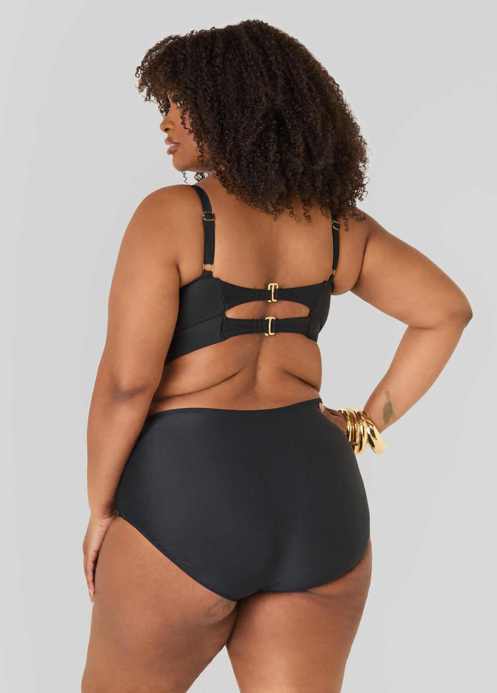Convertible Mesh Bikini Top Black | Ashley Stewart