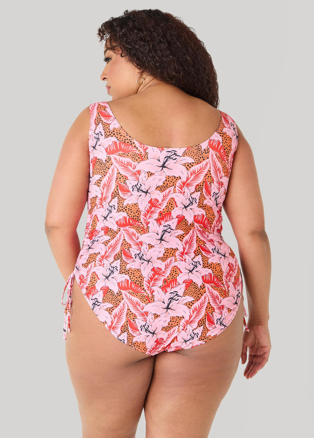 Floral Drawstring Swimsuit Multi | Ashley Stewart