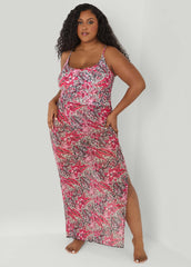 Leopard And Floral Print Cover Up Multi | Ashley Stewart