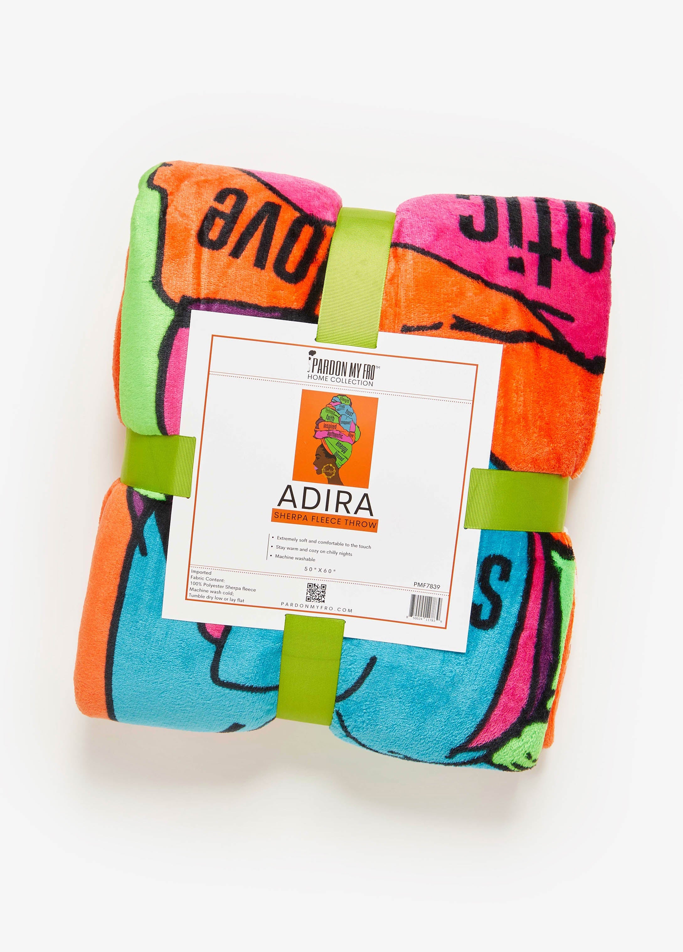Pardon My Fro™ Adira Blanket Orange | Ashley Stewart